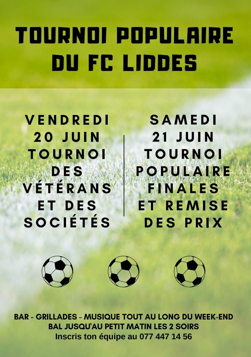 Programme Tournoi populaire FC Liddes